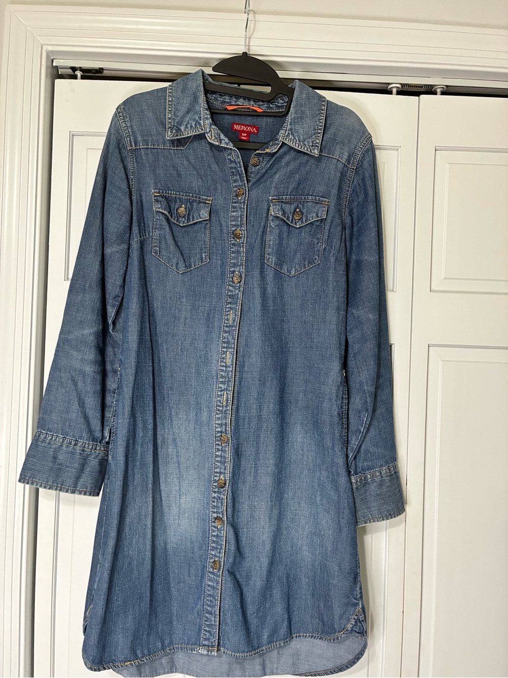 Merona Blue Denim Shirt Dress small